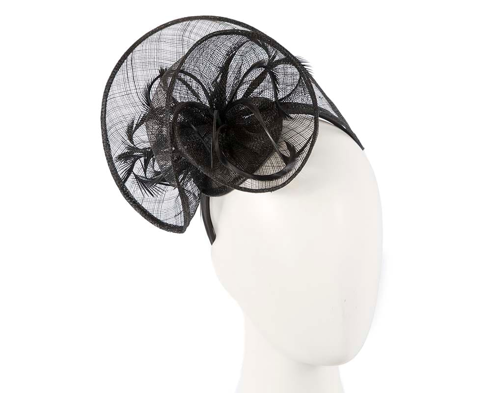 Black sinamay fascinator by Max Alexander Online in Australia Cheap